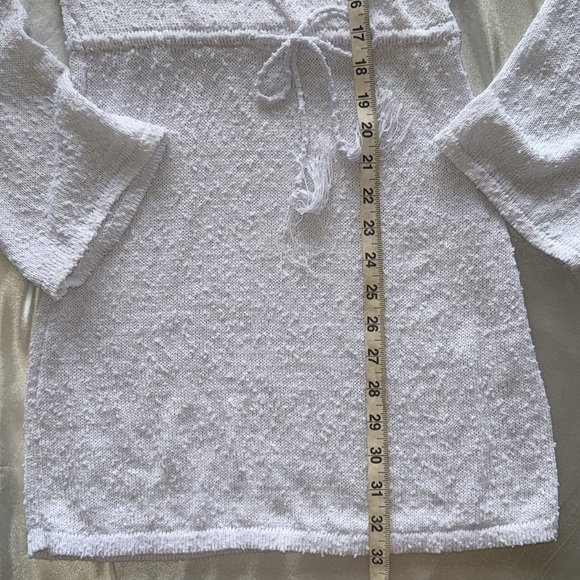 NWT LA Class White Wrap Slubbed Knit Dress Swimsuit Coverup Sz S/M - Picture 8 of 10